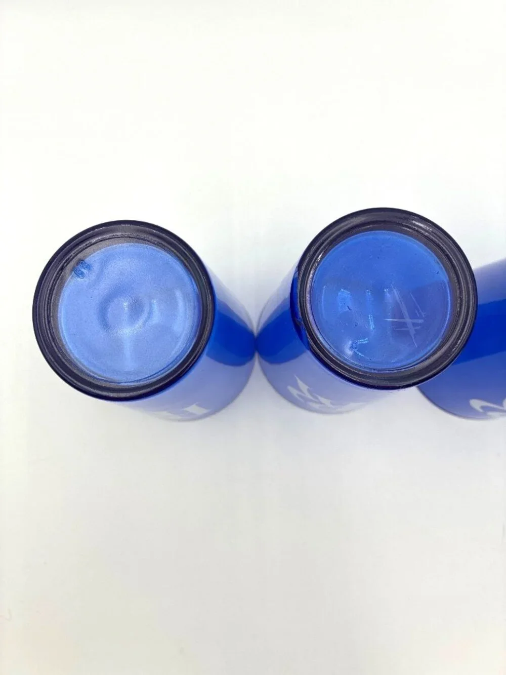 Set Of 4 Rolls-Royce RR Logo Drinking Glass Blue Frosted White Logo 16oz
